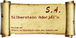 Silberstein Adorján névjegykártya